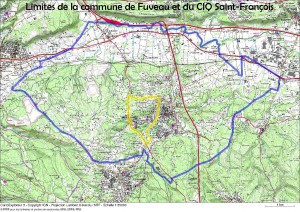 Limites de la commune de Fuveau et du CIQ Saint-François